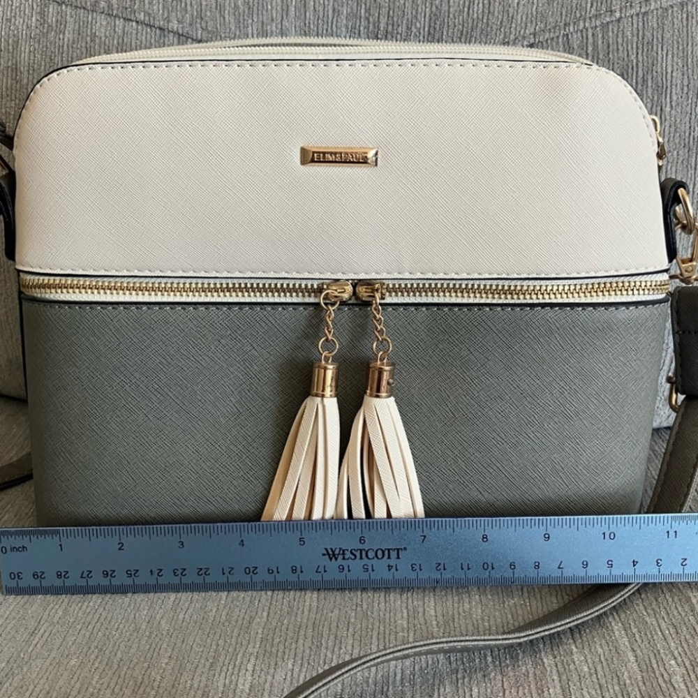 Elim & Paul Grey & White Crossbody (Bonus item included)